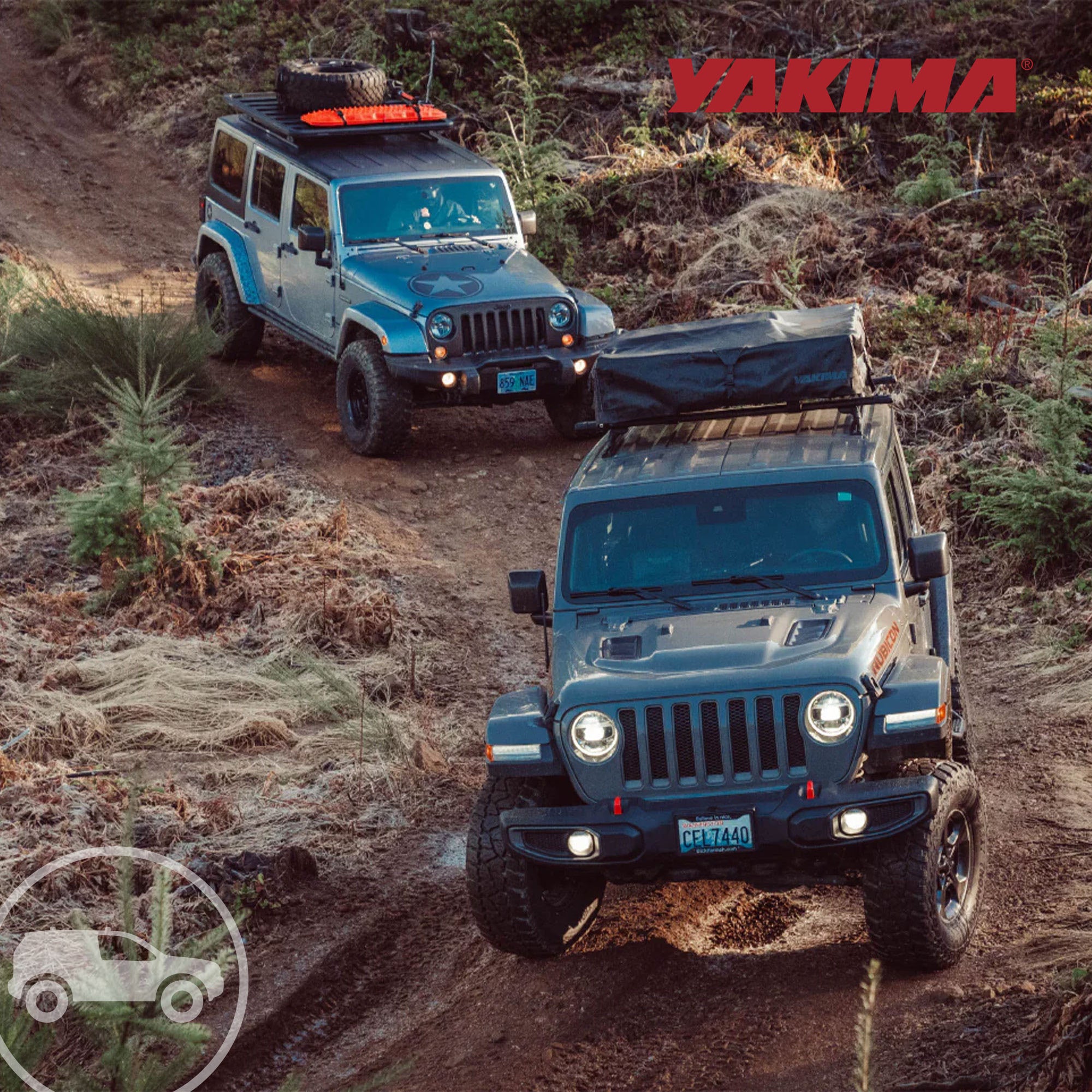 Yakima RibCage JL 4DR Custom Rooftop Track System with Internal Supports, Black - VMInnovations
