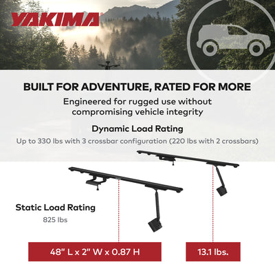 Yakima JK 4DR Custom Rooftop Track System with Internal Supports,Black(Open Box) - VMInnovations