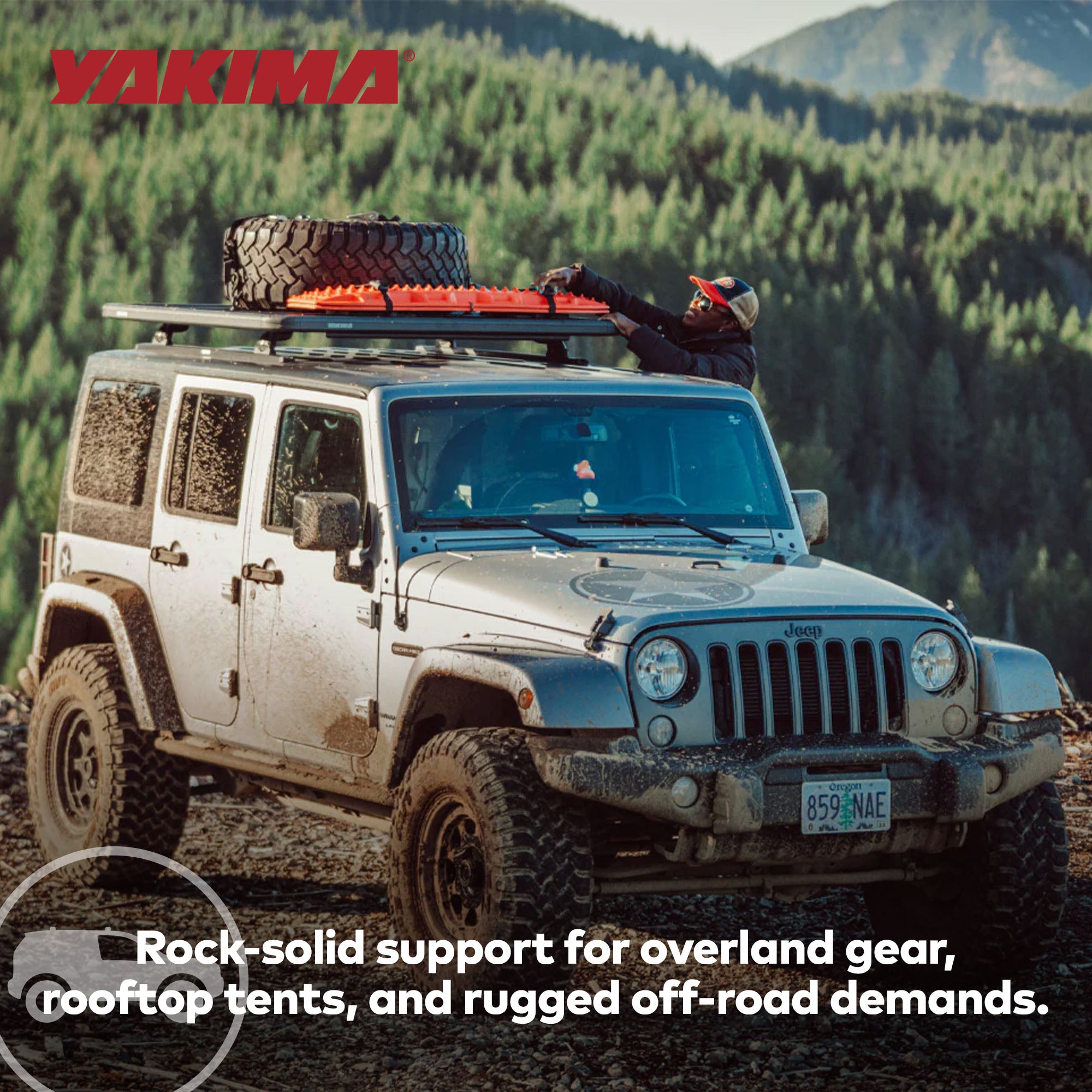 Yakima JK 4DR Custom Rooftop Track System with Internal Supports,Black(Open Box) - VMInnovations