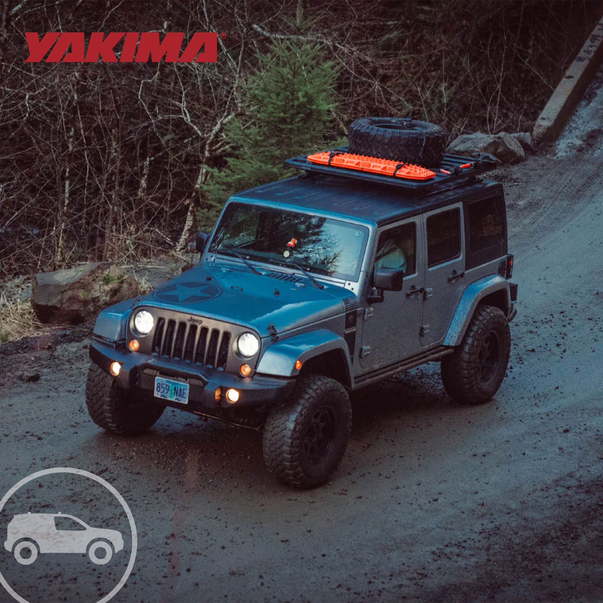 Yakima JK 4DR Custom Rooftop Track System with Internal Supports,Black(Open Box) - VMInnovations