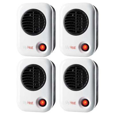 Lasko 101 MyHeat 200W Portable Electric Ceramic Space Heater, White (4 Pack)