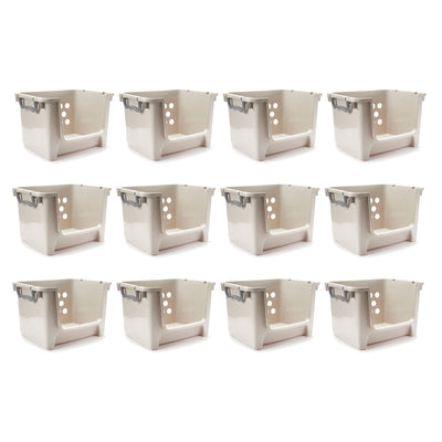 Sterilite Home Organization Stackable Open Storage Bin Container, Gray (12 Pack) - VMInnovations