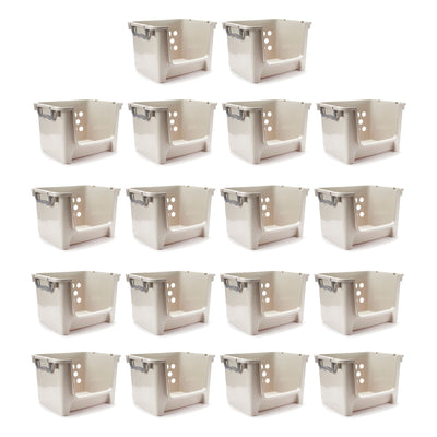 Sterilite Home Organization Stackable Open Storage Bin Container, Gray (18 Pack) - VMInnovations