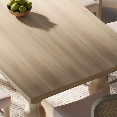 Maven Lane Leon Traditional Wooden Dining Table in Antiqued White Finish - VMInnovations