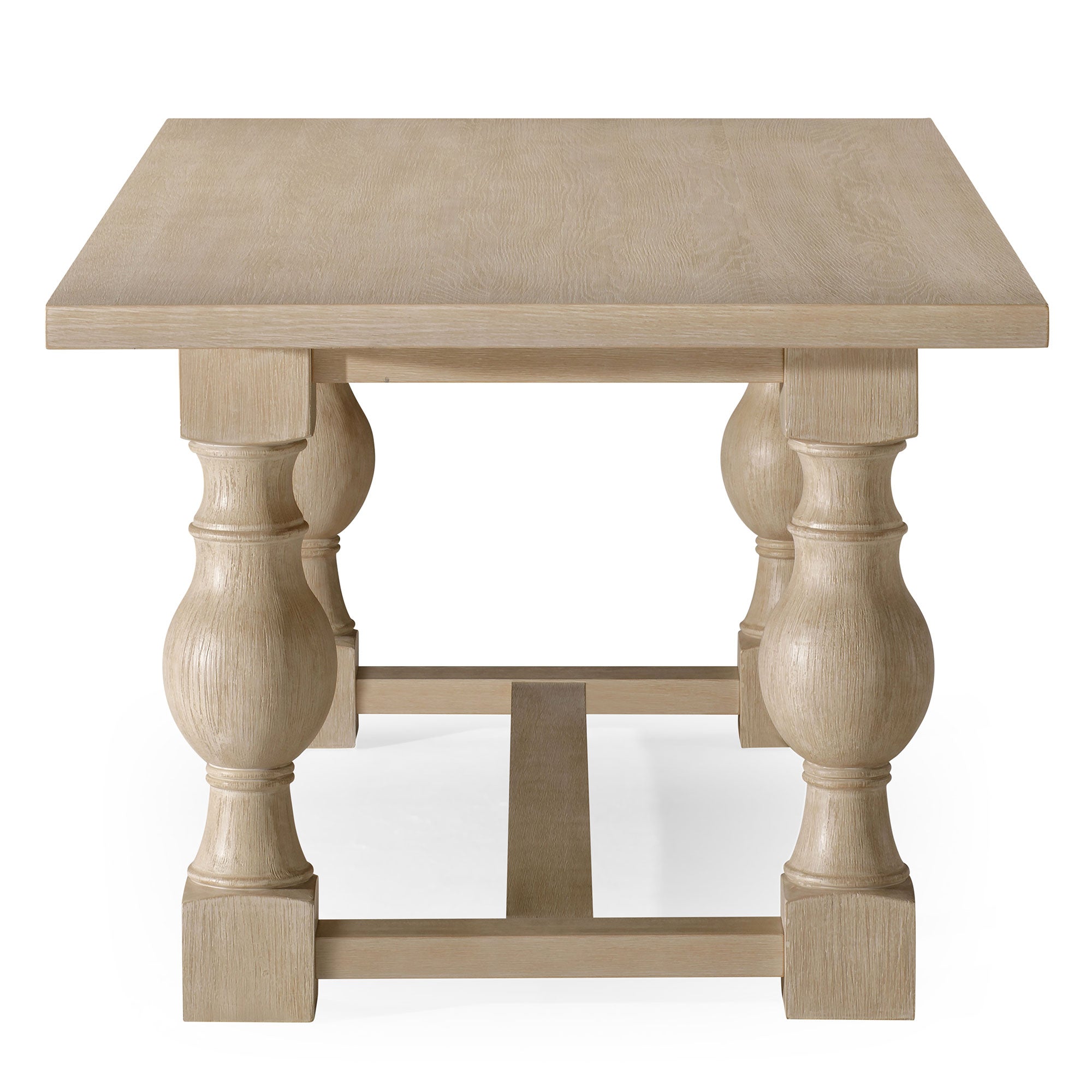 Maven Lane Leon Traditional Wooden Dining Table in Antiqued White Finish - VMInnovations