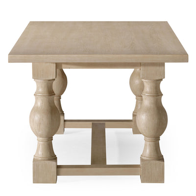 Maven Lane Leon Traditional Wooden Dining Table in Antiqued White Finish