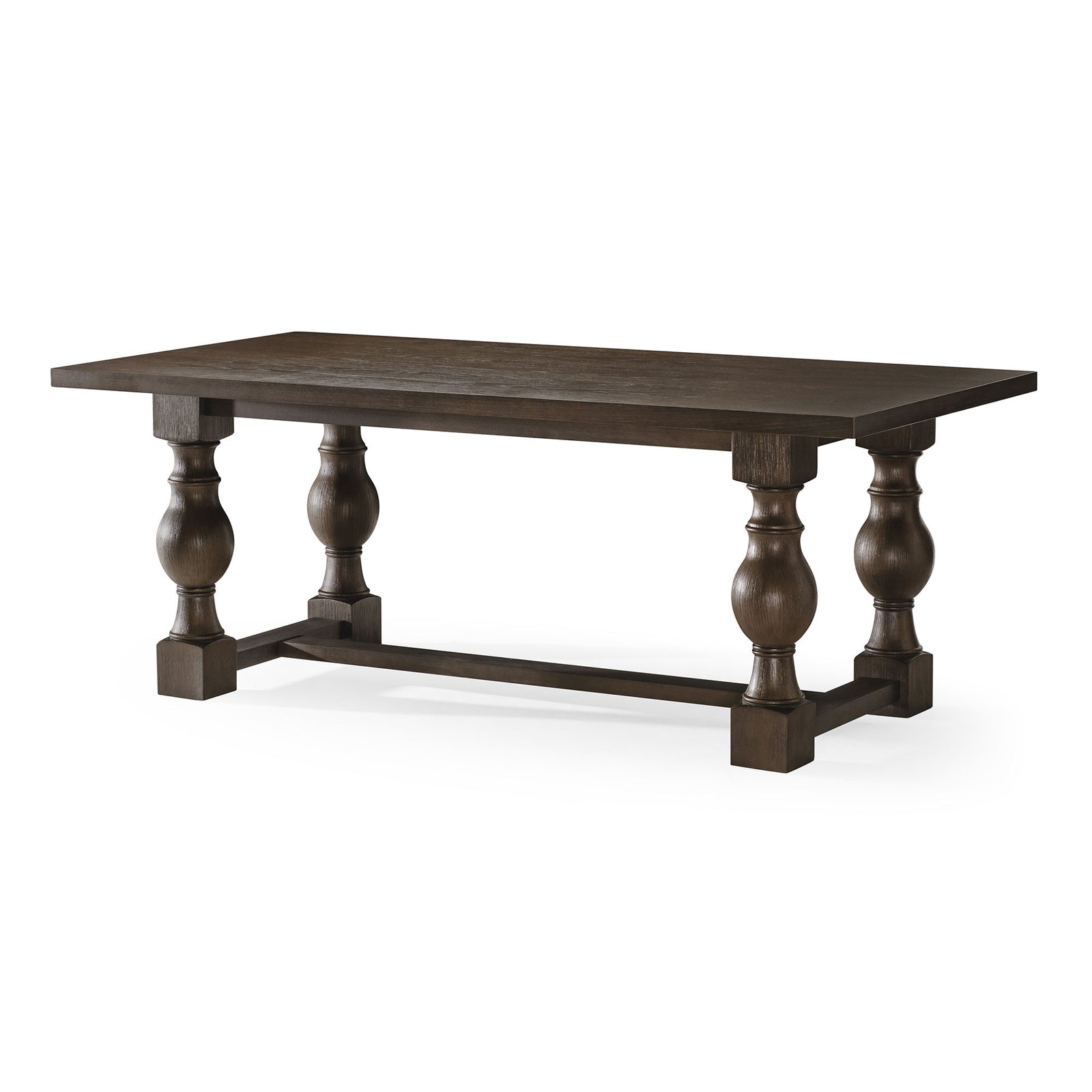 Maven Lane Leon Traditional Wooden Dining Table in Antiqued Brown Finish - VMInnovations