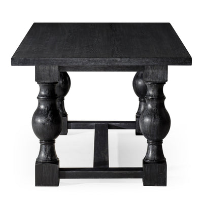 Maven Lane Leon Traditional Wooden Dining Table in Antiqued Black Finish