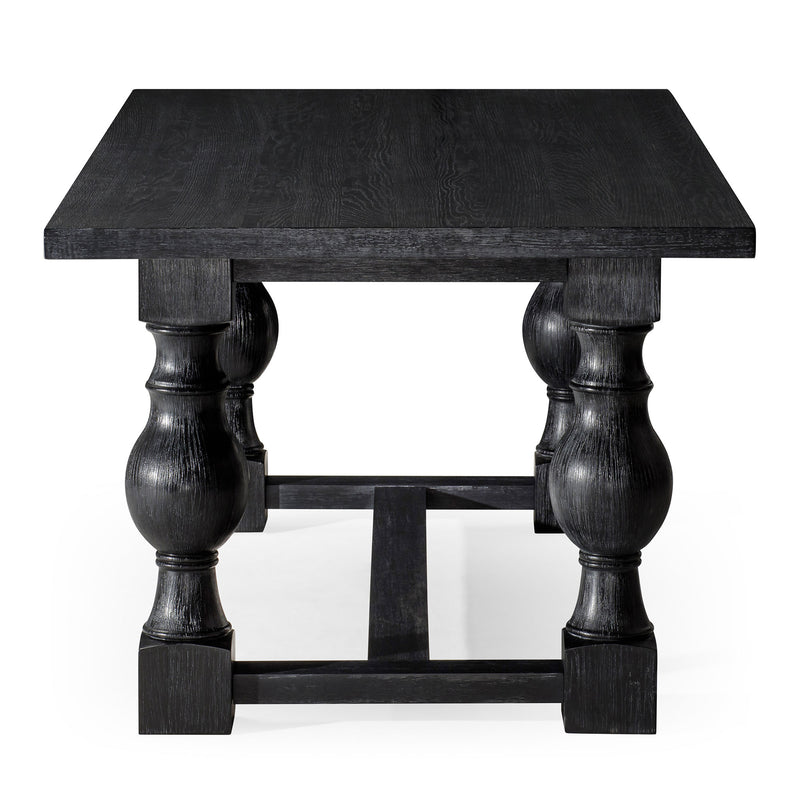 Maven Lane Leon Traditional Wooden Dining Table in Antiqued Black Finish