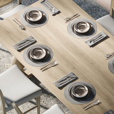 Maven Lane Leon Traditional Wooden Dining Table in Antiqued Grey Finish - VMInnovations