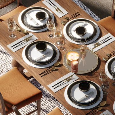 Maven Lane Leon Traditional Wooden Dining Table in Antiqued Natural Finish - VMInnovations
