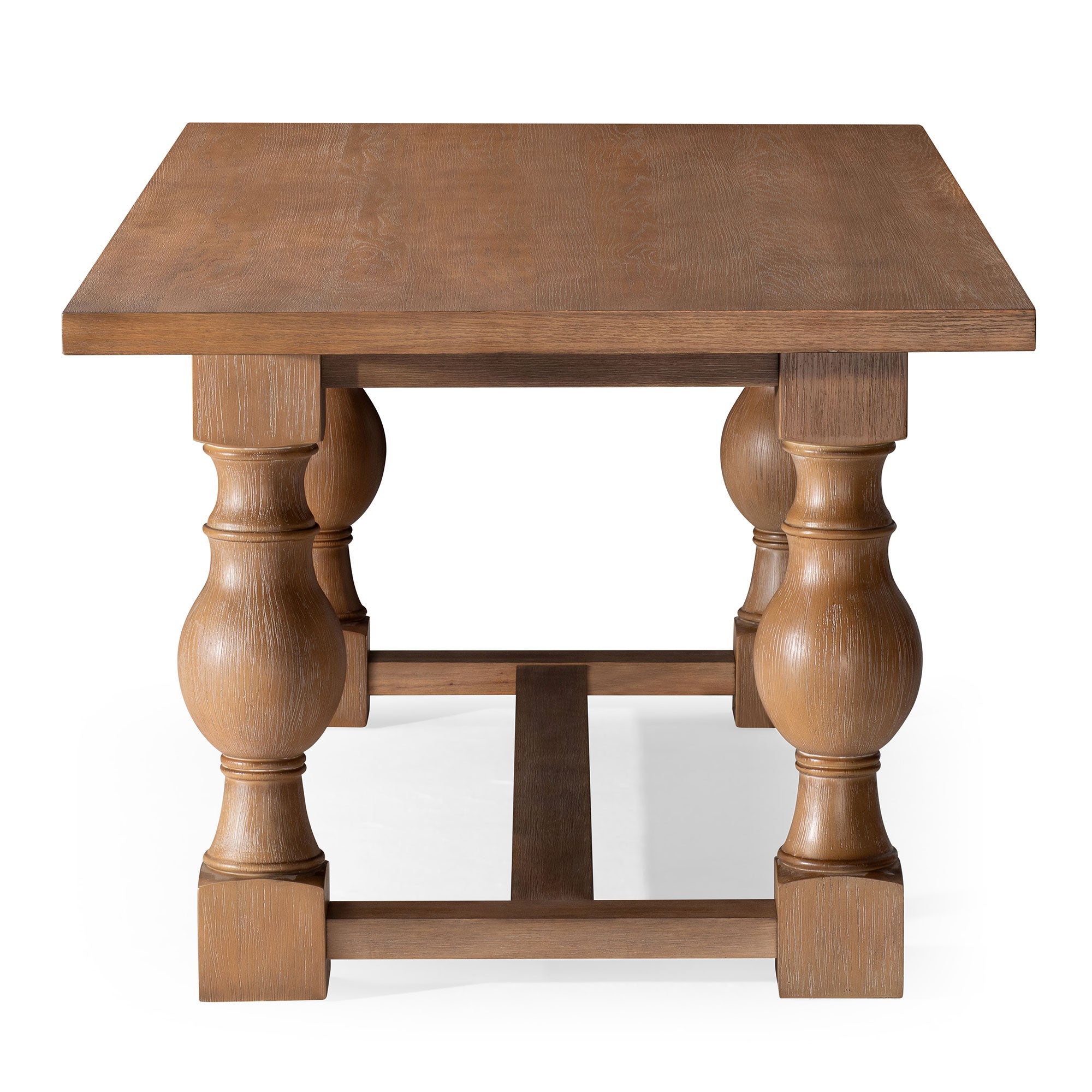 Maven Lane Leon Traditional Wooden Dining Table in Antiqued Natural Finish - VMInnovations
