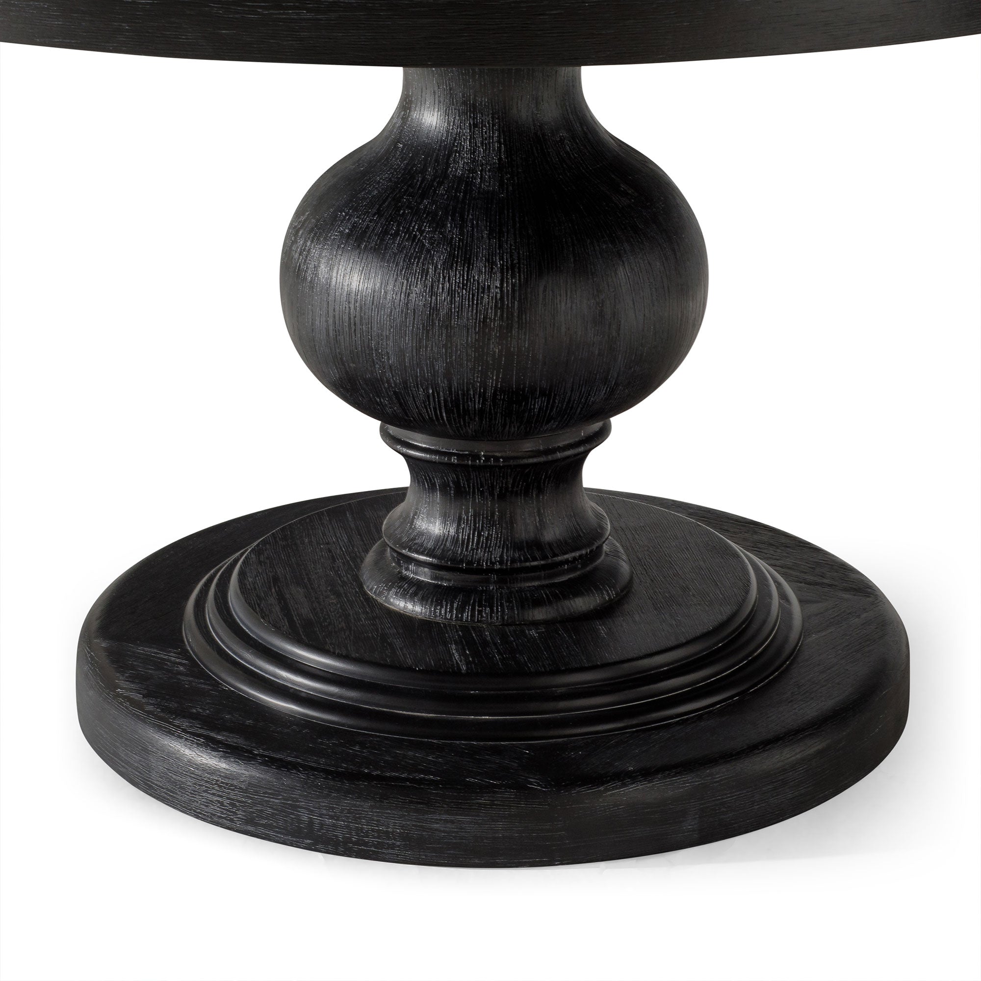Maven Lane Zola Traditional Round Wooden Dining Table in Black Finish (Open Box) - VMInnovations