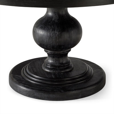 Maven Lane Zola Traditional Round Wooden Dining Table in Black Finish (Open Box) - VMInnovations