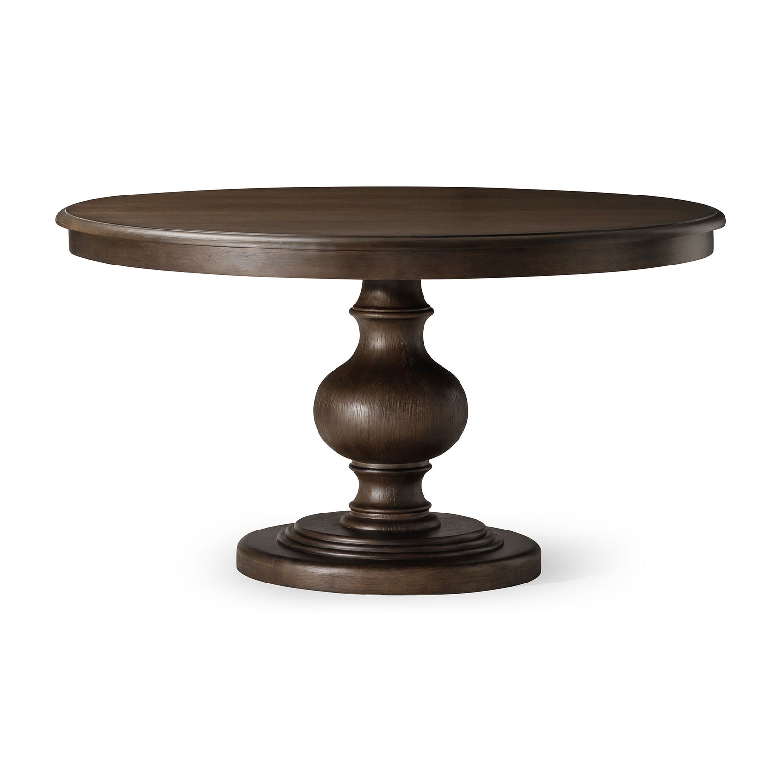 Maven Lane Zola Traditional Round Wooden Dining Table in Antiqued Brown Finish - VMInnovations