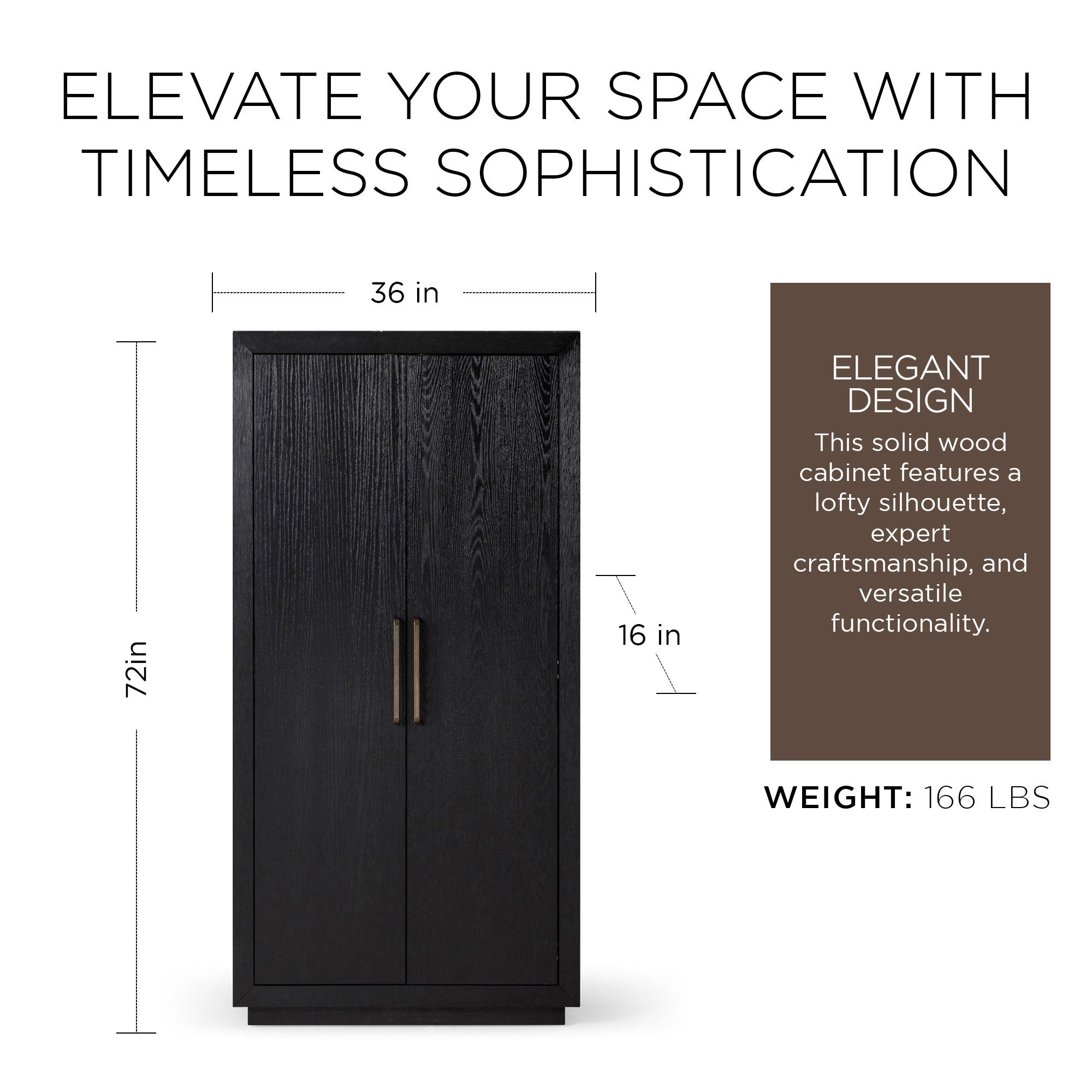 Maven Lane Uma Contemporary Wooden Cabinet in Refined Black Finish - VMInnovations