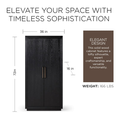 Maven Lane Uma Contemporary Wooden Cabinet in Refined Black Finish - VMInnovations