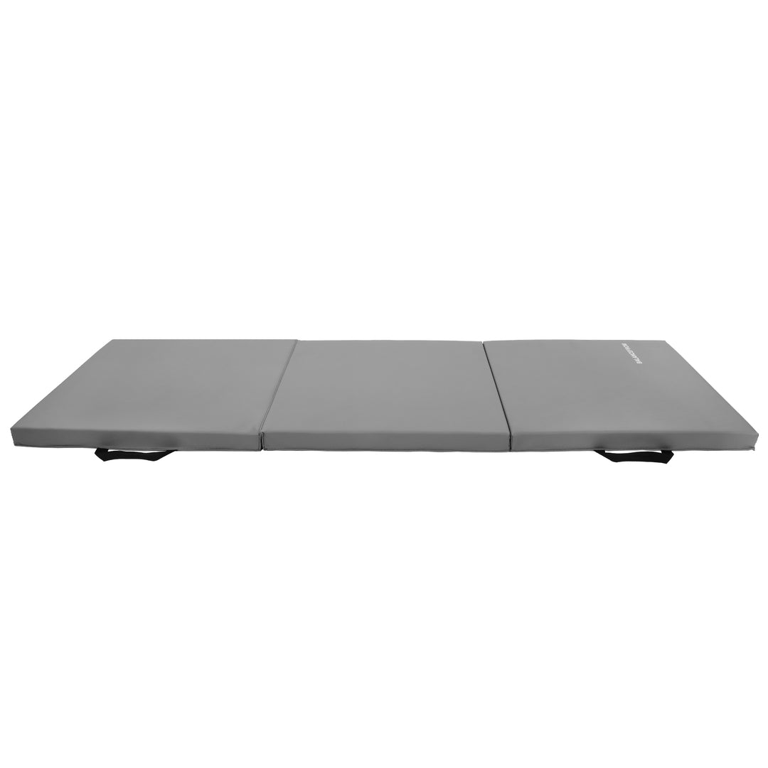 BalanceFrom Fitness GoGym 6x2ft Folding 3 Panel Exercise Mat with Handles, Gray