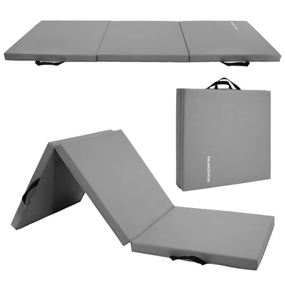 BalanceFrom GoGym 6x2ft Folding 3 Panel Exercise Mat w/Handles, Black (Used)