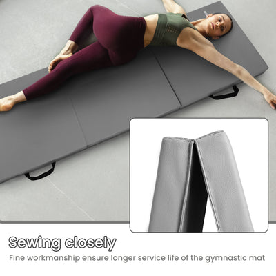 BalanceFrom Fitness GoGym 6 'x 2' x 1.5" Folding 3 Panel Exercise Gym Mat, Gray