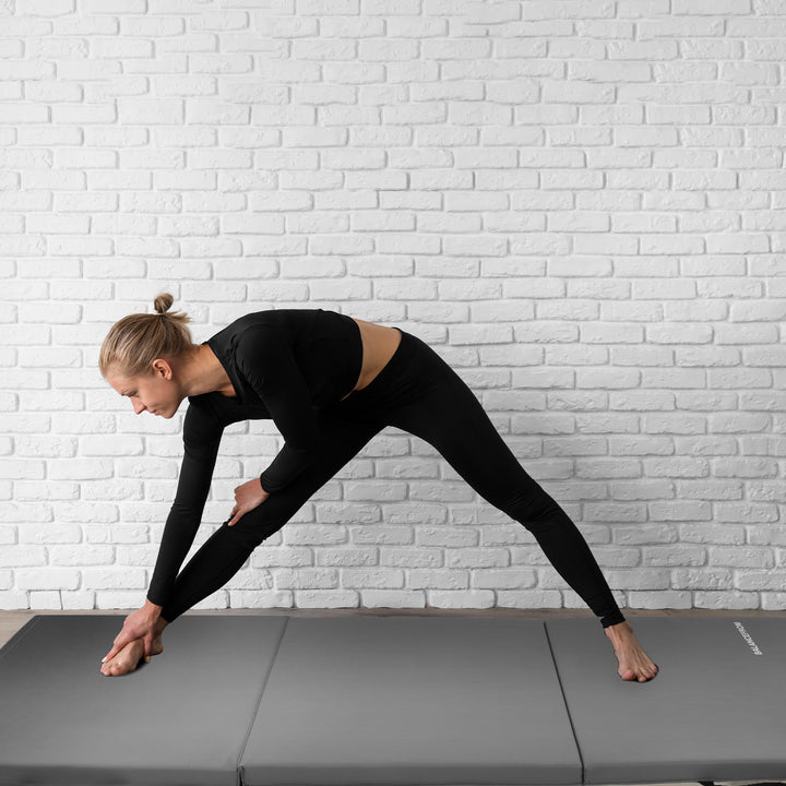 BalanceFrom GoGym 6 'x 2' x 1.5" Folding 3 Panel Exercise Gym Mat,Gray(Open Box) - VMInnovations