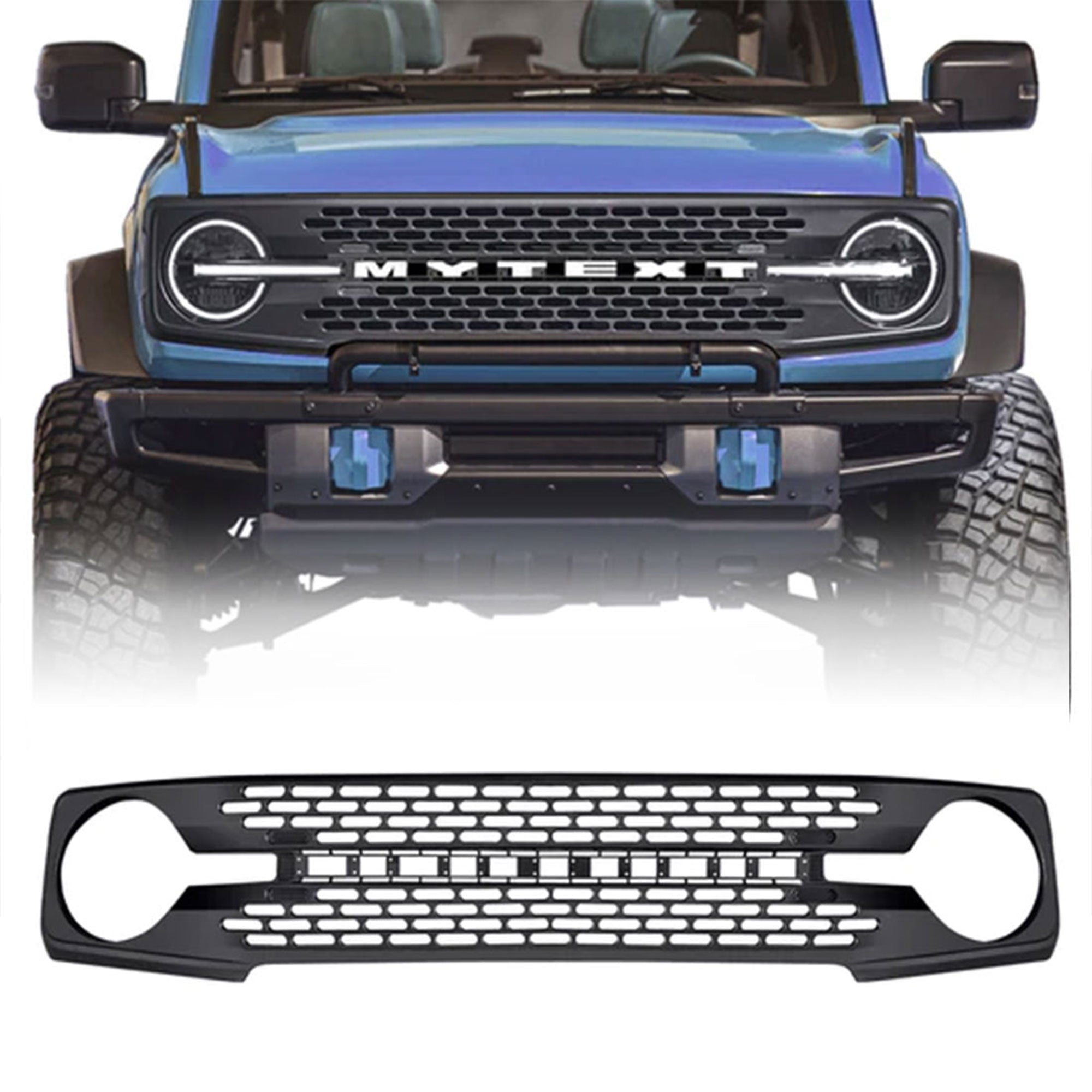 AMERICAN MODIFIED Grille for 21-24 Ford Bronco 2 & 4 Door w/o Camera (For Parts) - VMInnovations