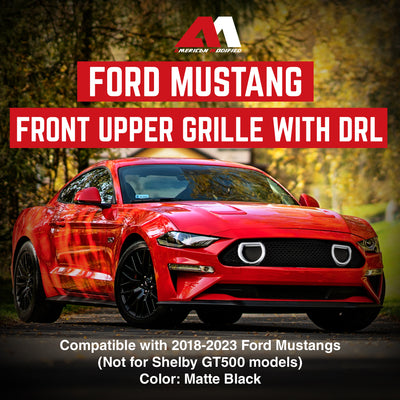 AMERICAN MODIFIED Mach 1 Front Upper Grille w/DRL LED for 2018-2023 Ford Mustang - VMInnovations