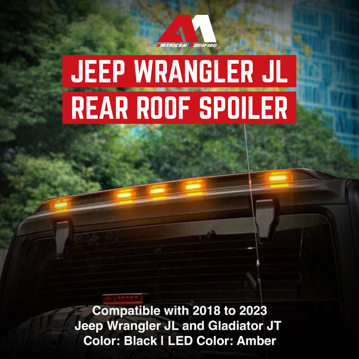 AMERICAN MODIFIED Rear Roof Spoiler for 2018-2024 Jeep Wrangler JL Model Only - VMInnovations