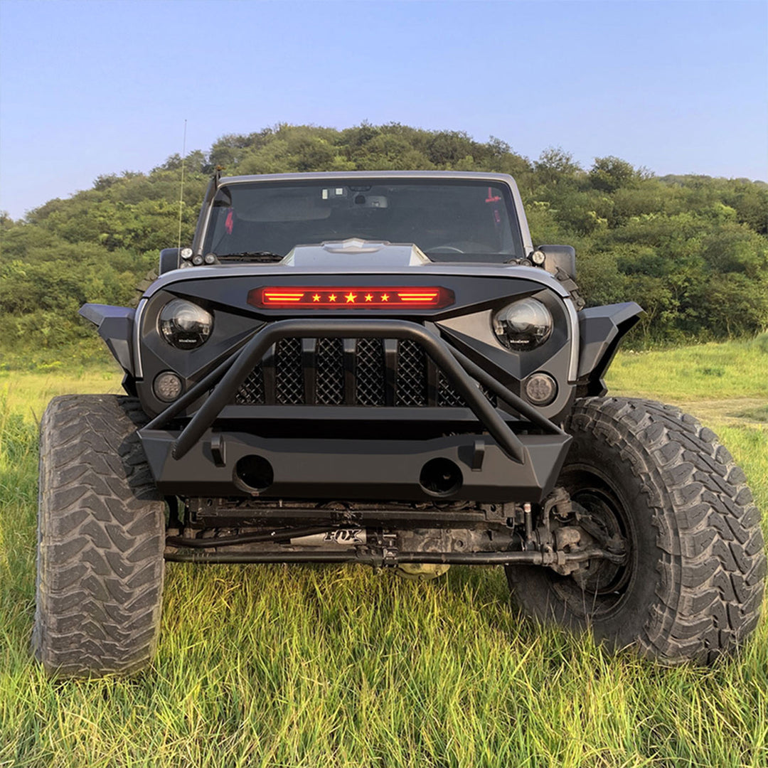 AMERICAN MODIFIED Gladiator Grille w/Red Lights 07-18 Jeep Wrangler(Open Box) - VMInnovations