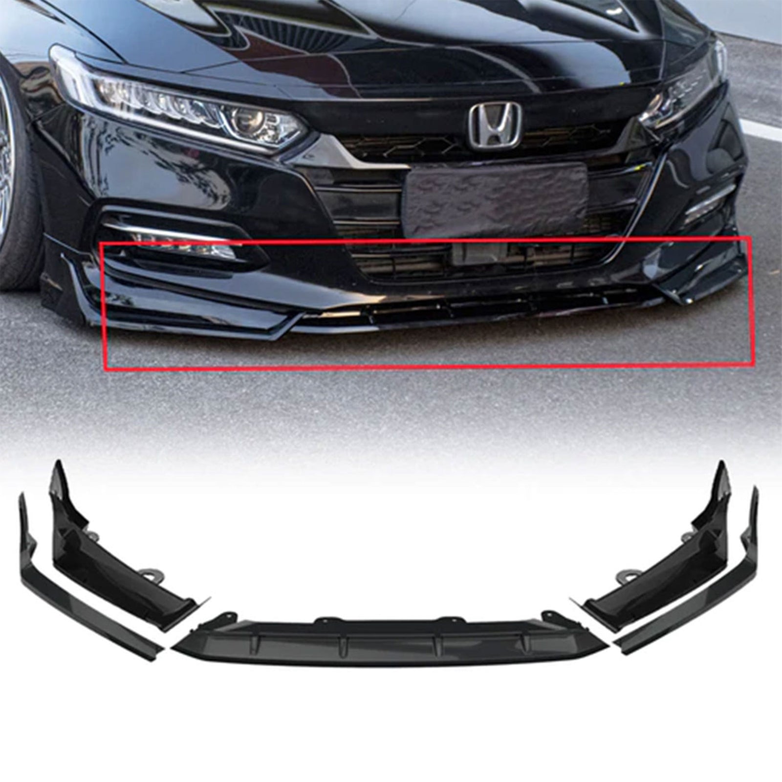 AMERICAN MODIFIED 18-20 Honda Accord Aerodynamic Front Spoiler, Black(For Parts) - VMInnovations