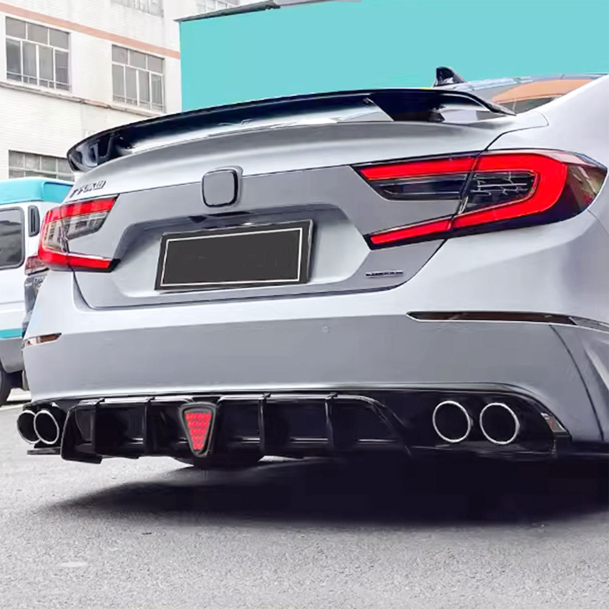 AMERICAN MODIFIED 18-23 Honda Accord Rear Bumper Lip w/LED Light,White(Open Box) - VMInnovations