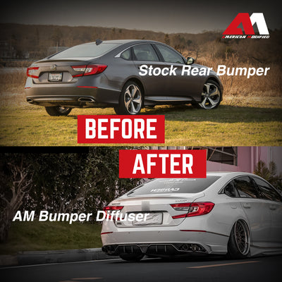 AMERICAN MODIFIED 18-23 Honda Accord Rear Bumper Lip w/LED Light,White(Open Box) - VMInnovations