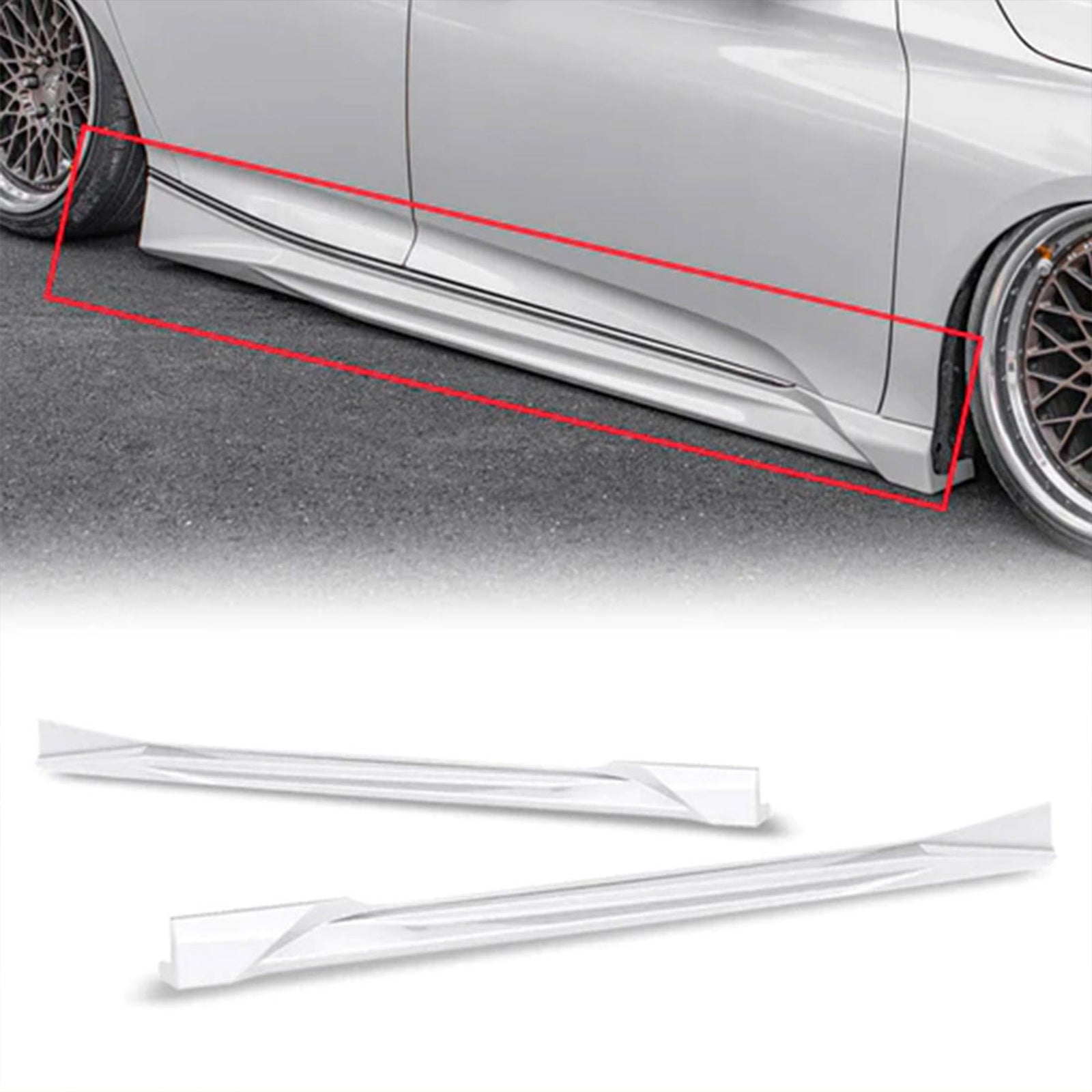 AMERICAN MODIFIED Stylish Side Skirts for 18-23 Honda Accord, White (Open Box) - VMInnovations