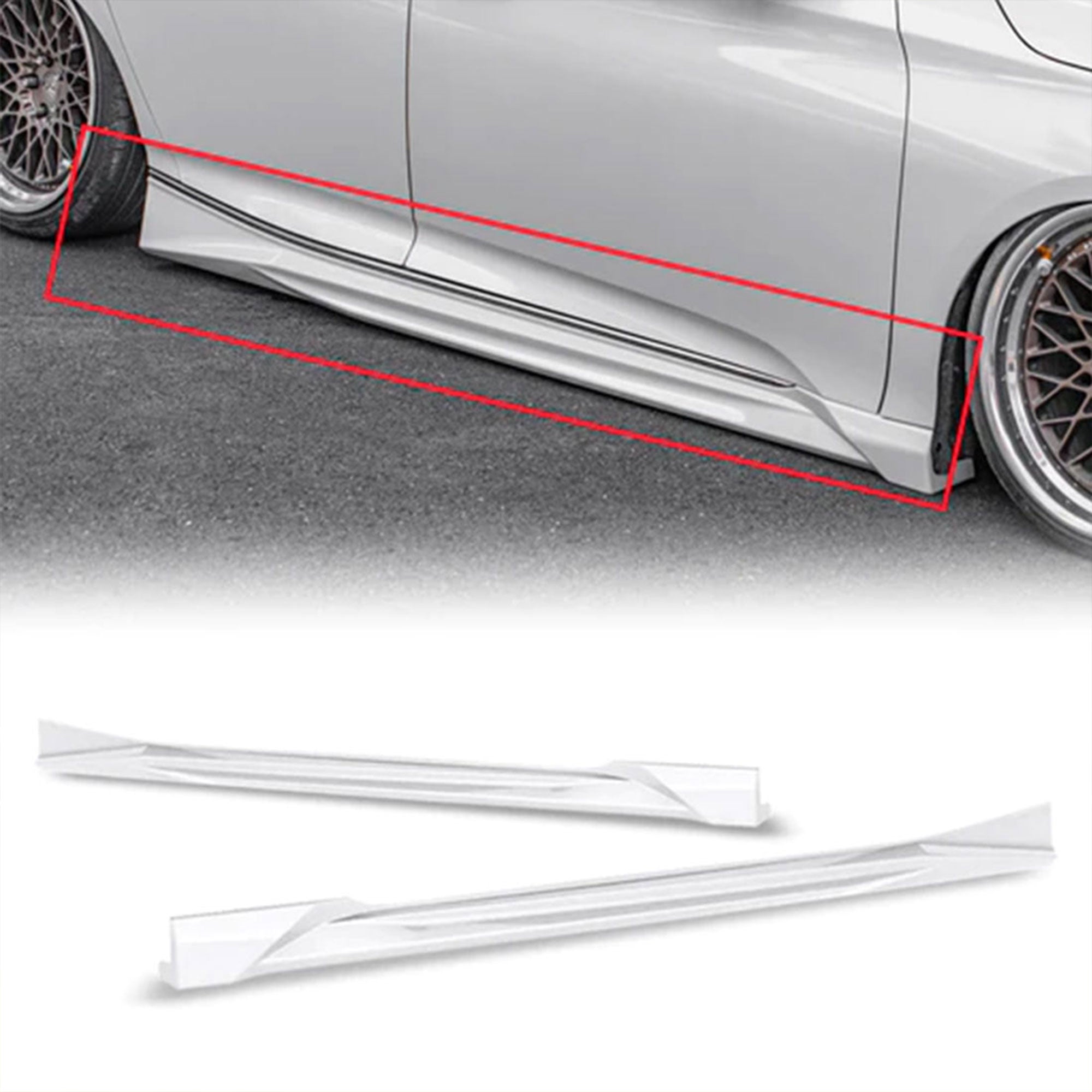 AMERICAN MODIFIED Stylish Side Skirts for 18-23 Honda Accord, White (Open Box) - VMInnovations