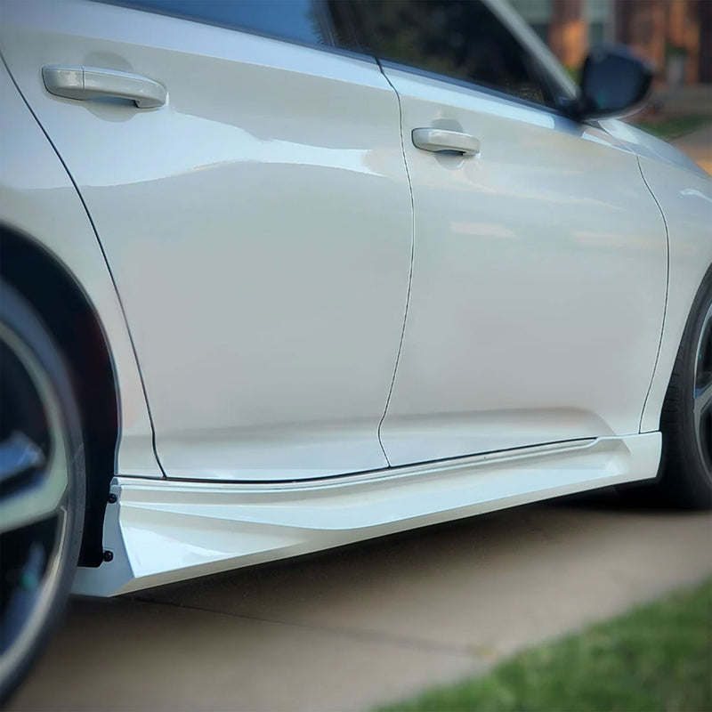 AMERICAN MODIFIED Stylish Side Skirts for 18-23 Honda Accord, White (Open Box)