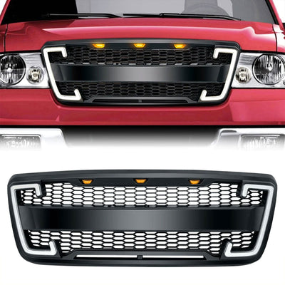 AMERICAN MODIFIED Raptor Style Mesh Grille w/Turn Lights for 2004-2008 Ford F150