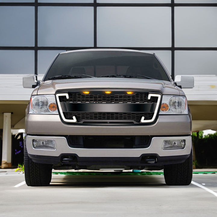AMERICAN MODIFIED Raptor Grille w/Turn Lights for 2004-2008 Ford F150(For Parts)