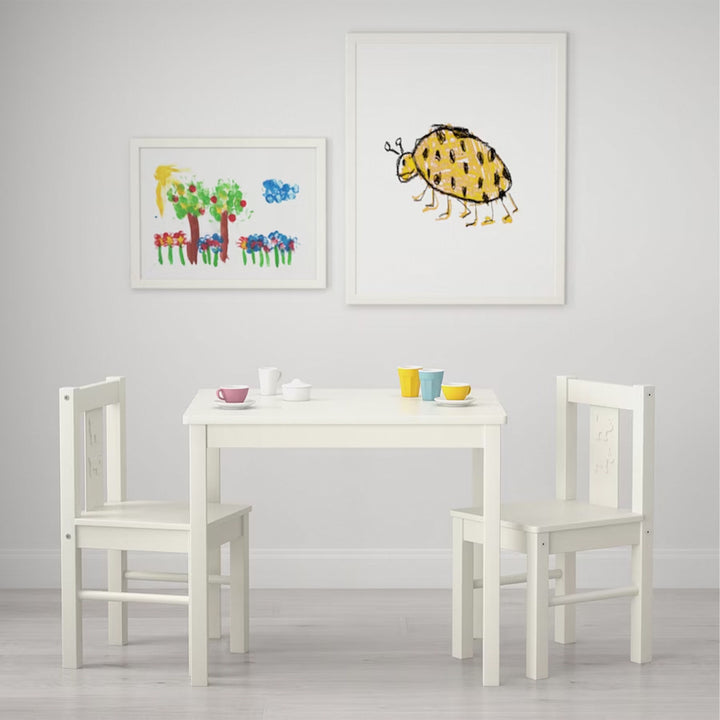 PJ Wood Durable Children's Table for Creative Play, White (Open Box)
