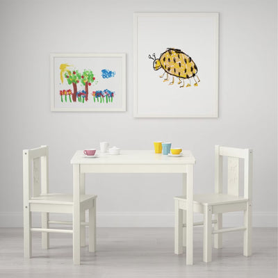 PJ Wood Durable Children's Table for Creative Play, Puzzles and Games, White