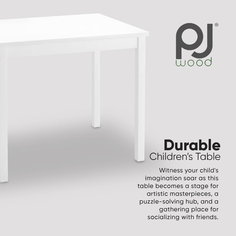 PJ Wood Durable Table for Creative Play, Puzzles and Games, White (Used)