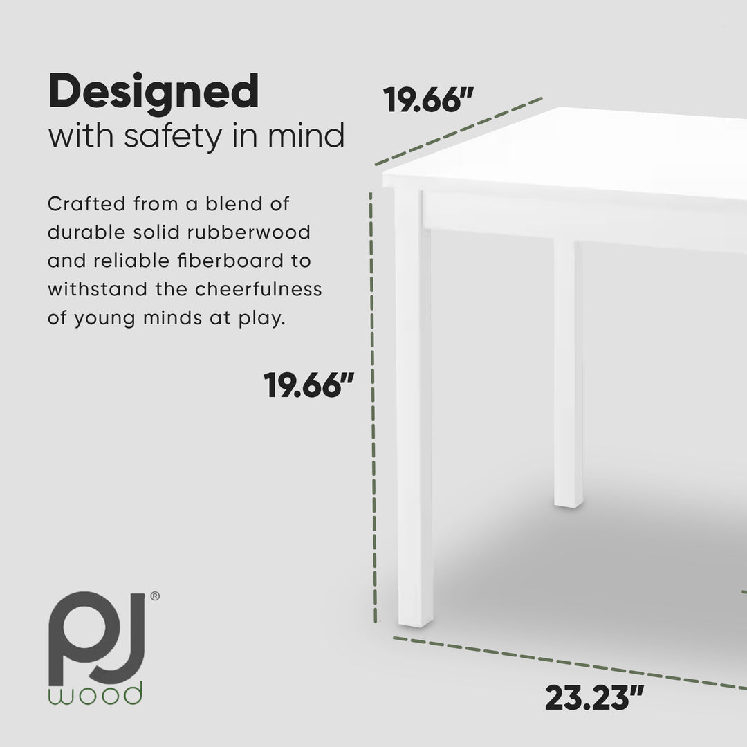 PJ Wood Durable Table for Creative Play, Puzzles and Games, White (Used)