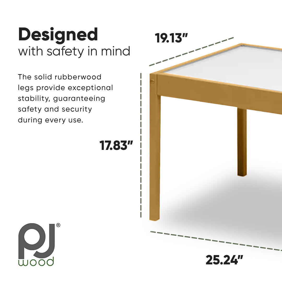 PJ Wood 3 Piece Table & Chairs w/Natural Finish & Dry Erase Surface (For Parts)