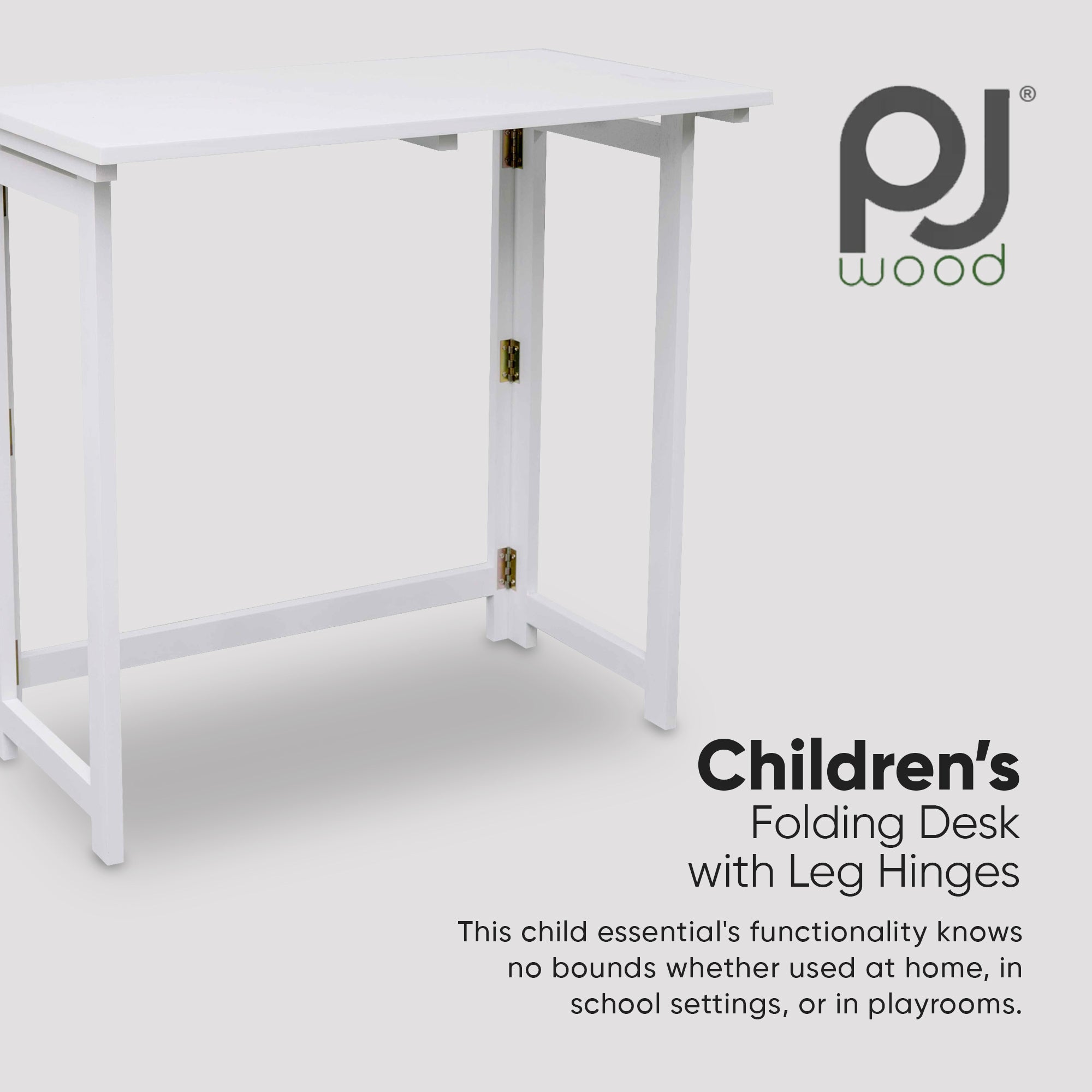 PJ Wood Children's Folding Desk with Leg Hinges (Open Box) - VMInnovations