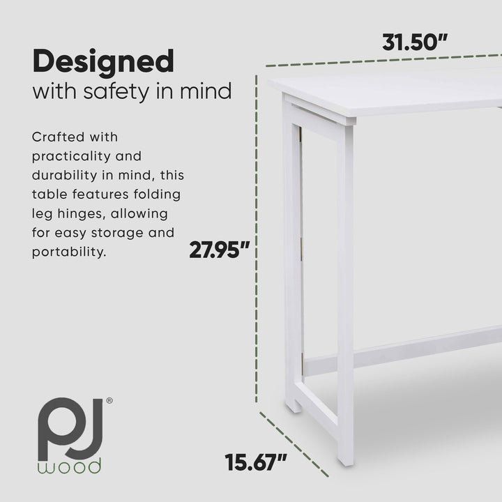 PJ Wood Children's Folding Desk with Leg Hinges for Studying, Arts and Crafts