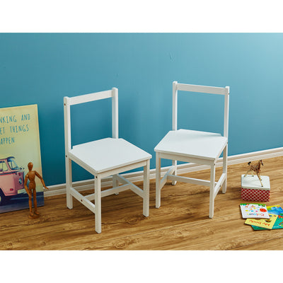PJ Wood Kids Chair with Back Support for Ages 1-5 Years Old (Set of 2)(Open Box) - VMInnovations