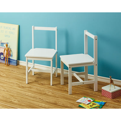 PJ Wood Kids Chair with Top Rail Back Support for Ages 1-5 Years Old (Set of 2)