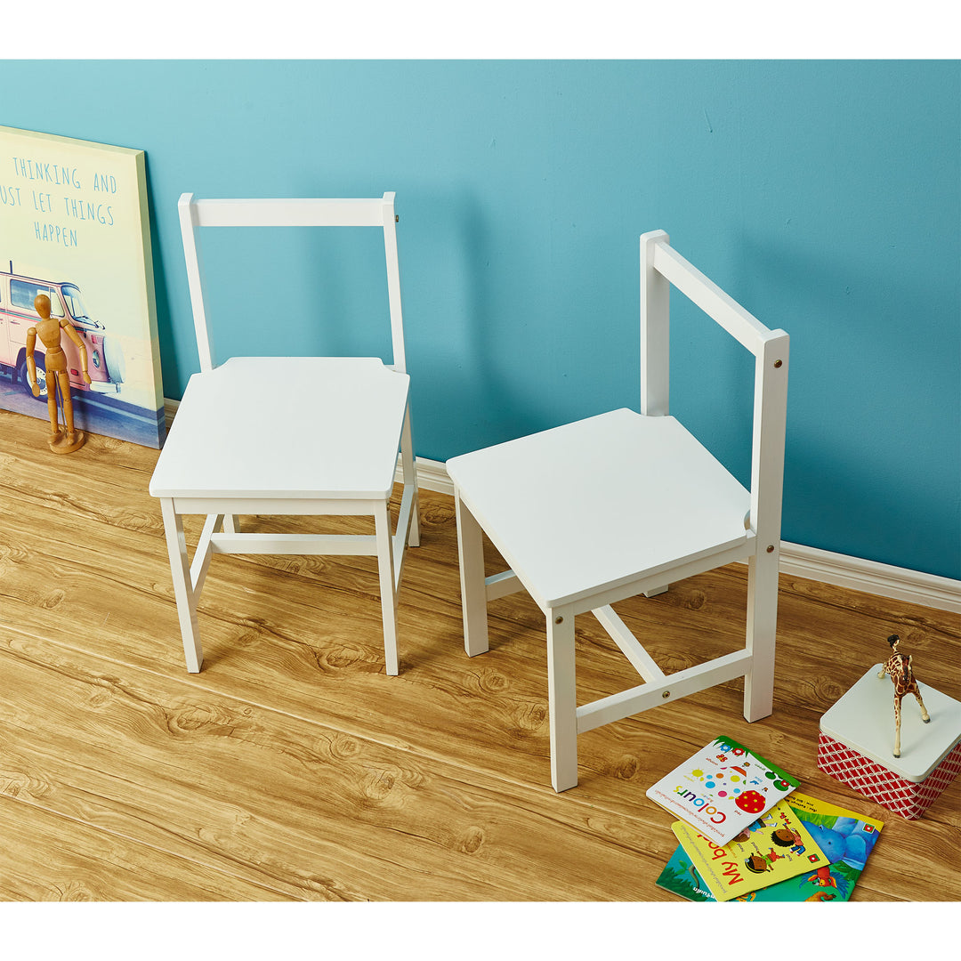 PJ Wood Kids Chair w/Top Rail Back Support for Ages 1-5 Years (2pc) (Open Box)