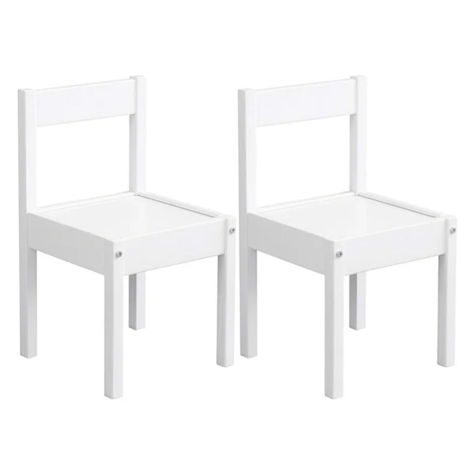 PJ Wood Kids Chair with Top Rail Back Support for Ages 1-5 Years Old (Set of 2) - VMInnovations