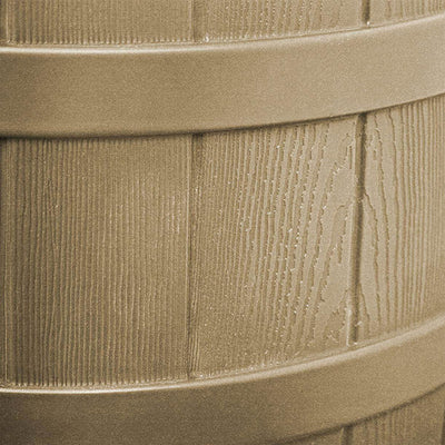 Good Ideas Rain Wizard 50 Gallon Plastic Barrel Water Collector, Khaki (3 Pack) - VMInnovations