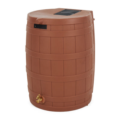 Good Ideas Rain Wizard Storage 50 Gallon Rain Barrel, Terra Cotta, (2 Pack) - VMInnovations
